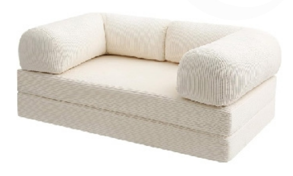 Beige Modern Sofa with Thick Arms - Image 1
