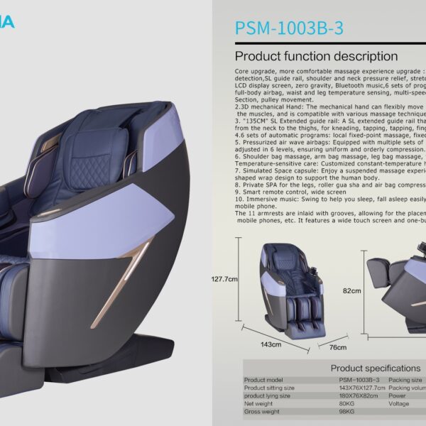Luxury Full Body AI Massage Chair – 1003B-3 Zero Gravity Recliner with 3D Manipulator, SL Track & Airbag System - Image 2