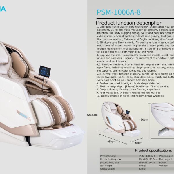 Luxury AI Flagship Full Body Massage Chair – 1006A-8 with BH Ripple Technology, SL Track, 8 Techniques & Zero-Gravity Floating Capsule - Image 2