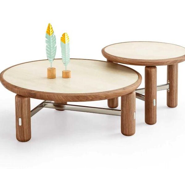 Modern Walnut Nesting Coffee Table Set – Model 527 - Image 1