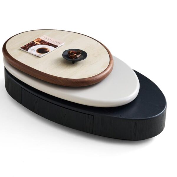 Modern Rotating Walnut Tea Table – Model 323C - Image 1