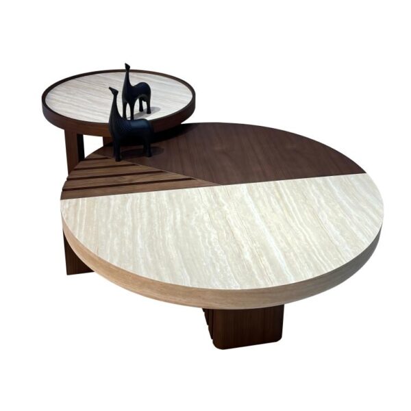 Walnut Veneer Nesting Coffee Table Set – Model J213 - Image 1