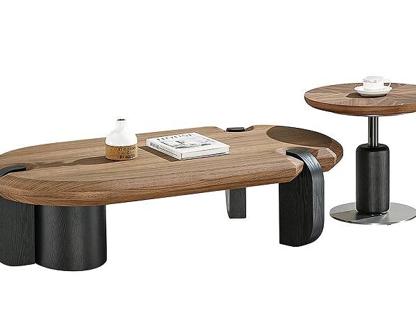 Walnut Veneer Nesting Coffee Table Set – Model WT-95 - Image 1