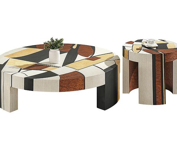 Modern Graffiti Pattern Nesting Coffee Table Set – Model WT-96 - Image 1