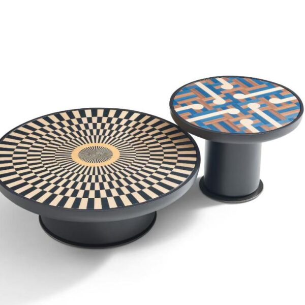 Modern Graffiti Nesting Coffee Table Set with Lacquered Base – Model 409 - Image 1