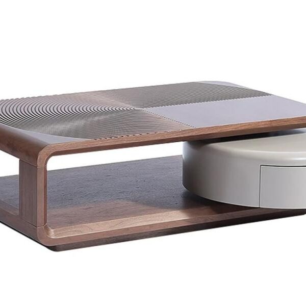 Walnut Veneer Rotating Coffee Table – Model Y01 - Image 1