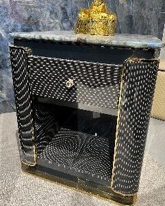 Side Table (Black Pattern with Marble) - Image 1