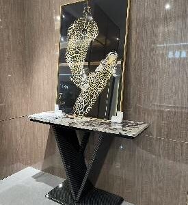 Entryway Console Table – Black Pattern Finish - Image 1