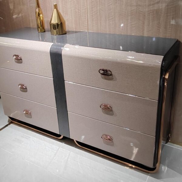 Sideboard – Simple Black Grain Wood Style - Image 1