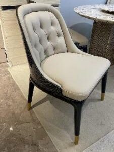 Dining Chair – Simple Black Grain Wood Finish - Image 1
