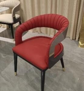 Dining Chair – Simple Black Grain Wood Style - Image 1