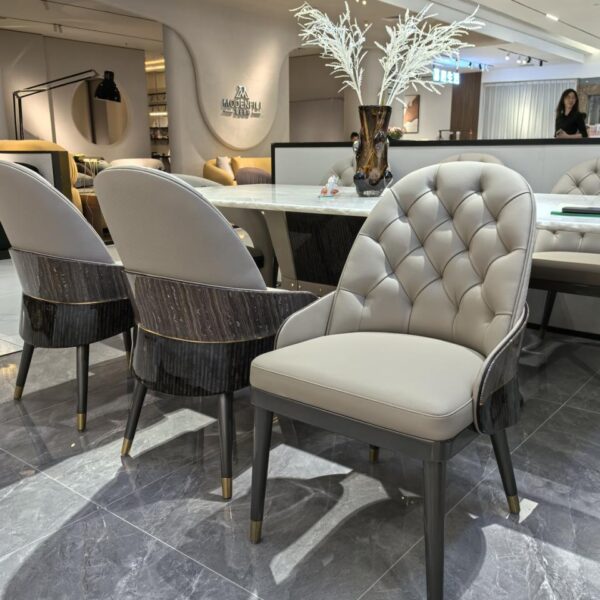 Dining Chair – Yaotan & Qi Grey Wood Finish - Image 1