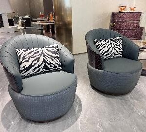 Leisure Chair, Solid Wood with Suede Leather - Image 1