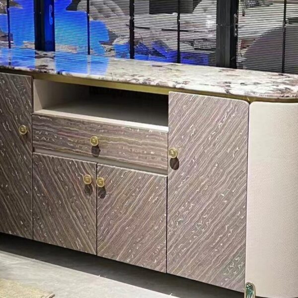 Sideboard (Dark Brown Ebony with Marble) - Image 1