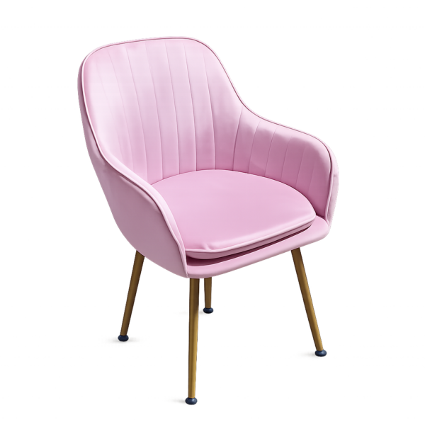 Dining Chair XY-RNHB | Iron | Pink Color | 50×45×80 cm - Image 2