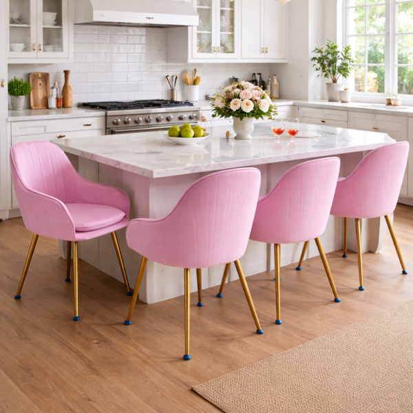 Dining Chair XY-RNHB | Iron | Pink Color | 50×45×80 cm - Image 3