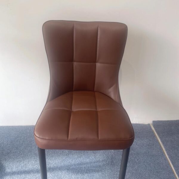 Dining Chair XY-GZY | Carbon Steel, Pu Leather, Sponge | Brown | 39×38×87 cm - Image 1