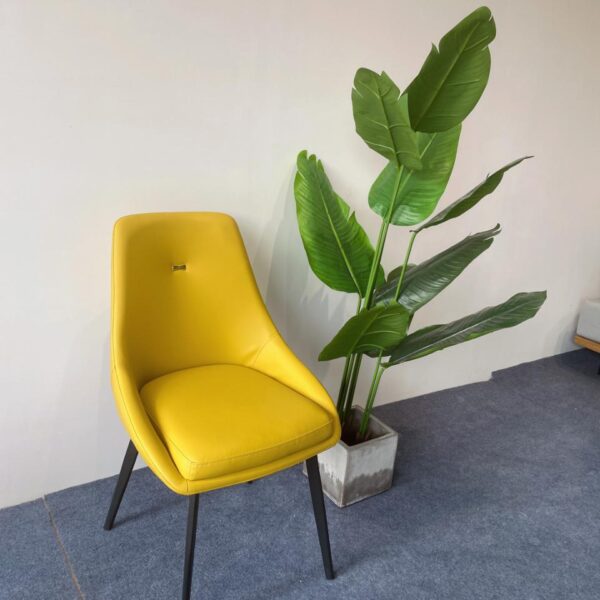 Dining Chair XY-HDK | Carbon Steel, Pu Leather | Yellow | 48×45×87 cm - Image 1