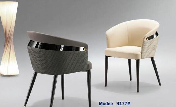 Dining Chair XY-K2 | Carbon Steel, PU leather, Sponge | Beige Black | 80×49×52 cm - Image 1
