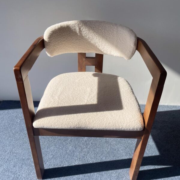 Dining Chair XY-SZY | Solid Wood, Teddy Fabric | Walnut Color | 57×52×77 cm - Image 1