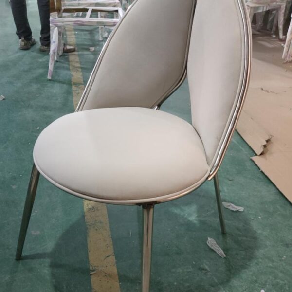 Dining Chair XY-TEDY | Stainless Steel, Velvet, Sponge | Beige | 54×56×85 cm - Image 1