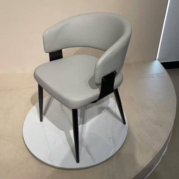Dining Chair XY-WBY | Carbon Steel, PU leather, Sponge | Gray | 47×49×77 cm - Image 1
