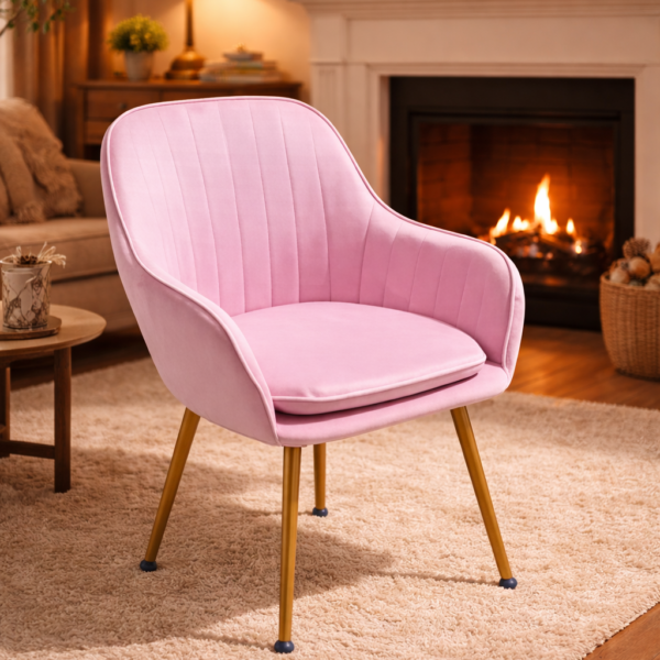 Dining Chair XY-RNHB | Iron | Pink Color | 50×45×80 cm